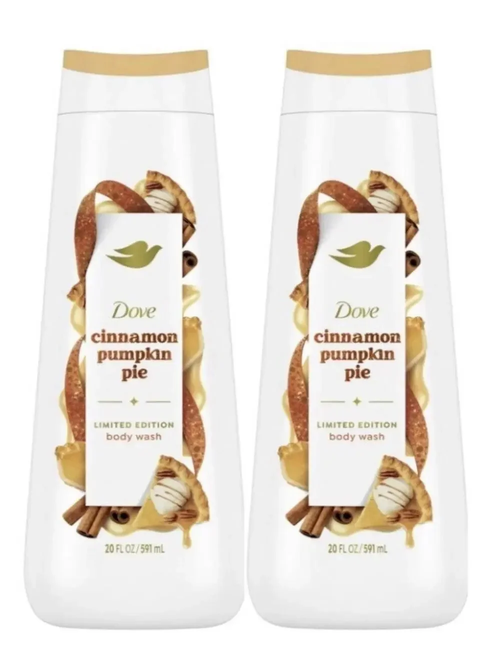 2 PACK Dove Cinnamon Pumpkin Pie Deep Nourishment Liquid Body Wash, Women, 20oz